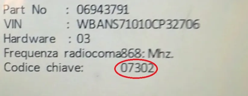 Taille de clé BMW MINI sur code