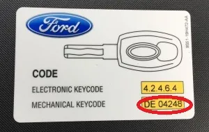 Taille de clé FORD KA sur code