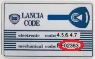 Taille de clé Lancia sur code